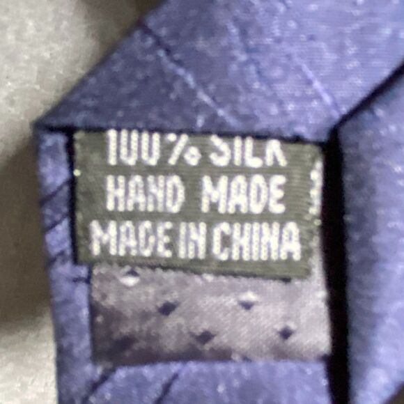 Blue 100% Silk Handmade Geometric Jacquard Tie - Picture 2 of 11